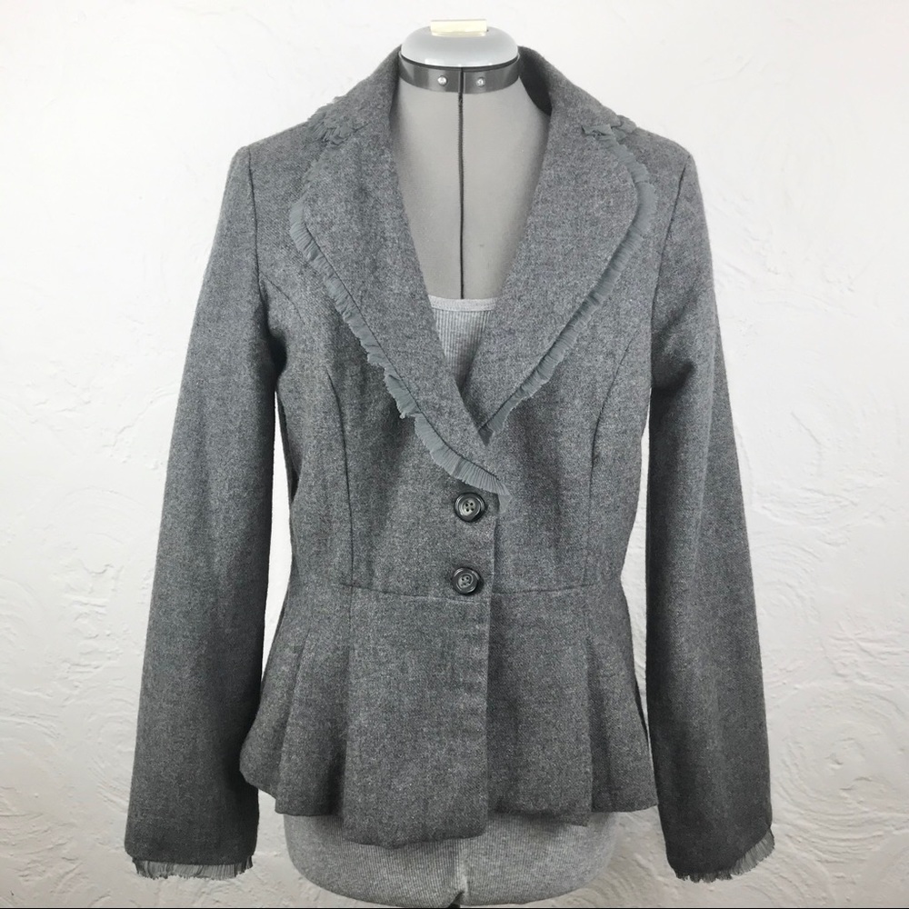 Monroe &Main Gray Wool Blend Victorian Blazer-10